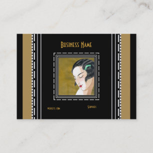 Visita Tarjeta de presentación Art Nouveau Deco Moda Eleg