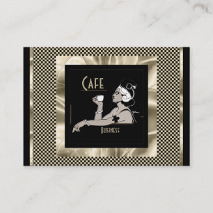 Visita Tarjeta de Presentación Arte Deco Vintage Cafeterí