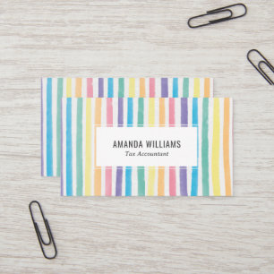 Visita Tarjeta de presentación artesanal con rayas Minima