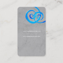 Tarjeta de presentación artesanal en espiral azul