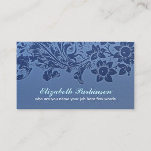 Visita tarjeta de presentación azul hermosa elegante