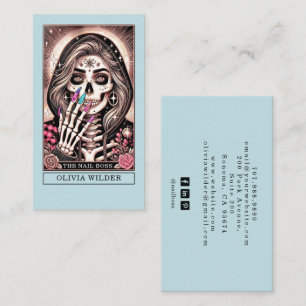 Visita Tarjeta de presentación azul Nail Tech Tarot Card
