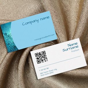 Visita Tarjeta de presentación azul océano QR foto agua d