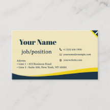 Tarjeta de presentación azul oro profesional moder