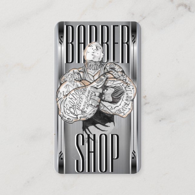 Visita    Tarjeta de presentación BarberTemplate (Anverso)