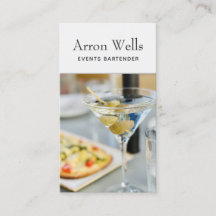 Tarjeta de presentación Bartender para eventos