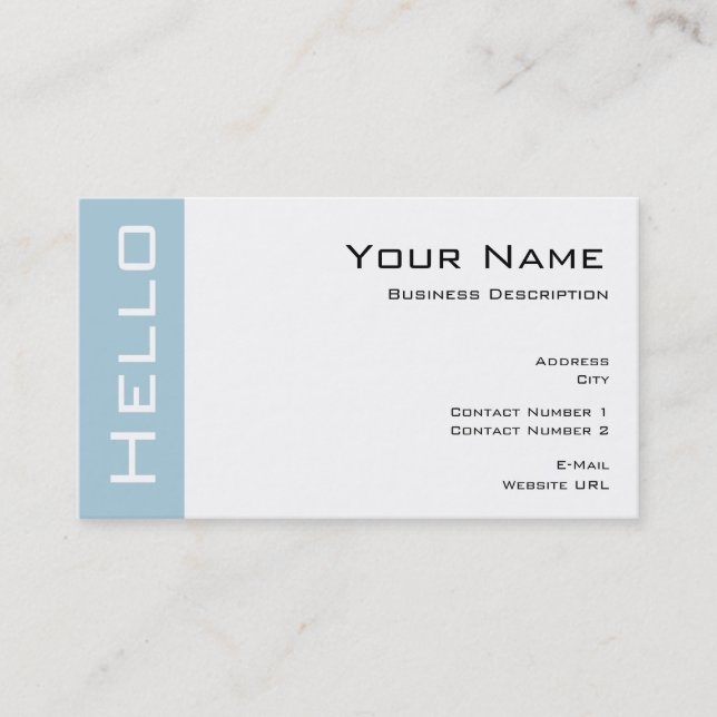 Visita Tarjeta de presentación básica Hello (Anverso)