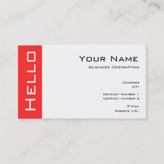 Visita Tarjeta de presentación básica Hello