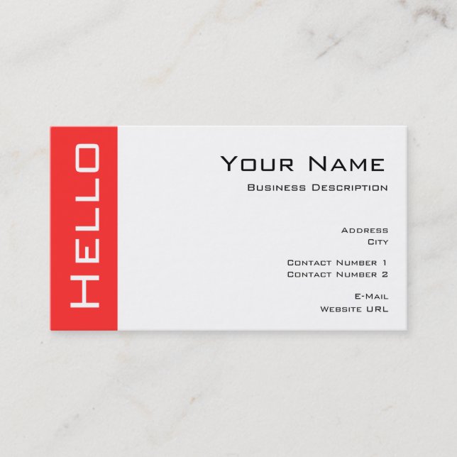 Visita Tarjeta de presentación básica Hello (Anverso)