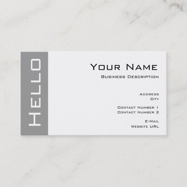 Visita Tarjeta de presentación básica Hello (Anverso)