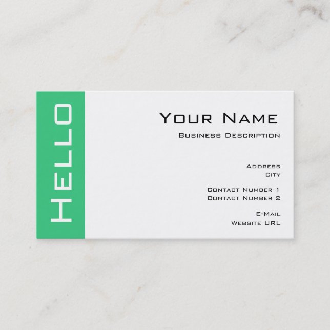 Visita Tarjeta de presentación básica Hello (Anverso)