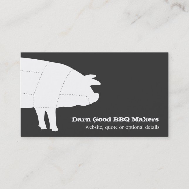 Visita Tarjeta de presentación BBQ Pig (Anverso)
