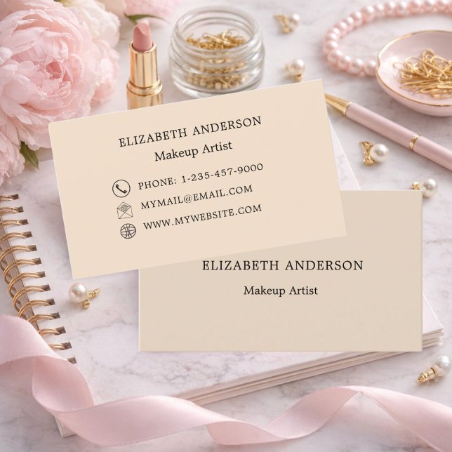 Visita Tarjeta de presentación beige (Subido por el creador)