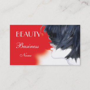 Visita Tarjeta de Presentación Belleza Rojo Negro Blanco