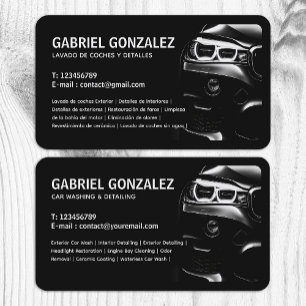 Visita Tarjeta de presentación bilingüe de detección auto