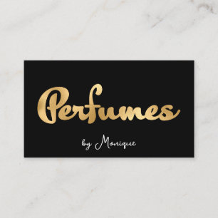 Visita Tarjeta de presentación Black and Faux Gold Perfum