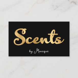 Visita Tarjeta de presentación Black and Faux Gold Scents