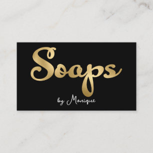 Visita Tarjeta de presentación Black and Faux Gold Soaps