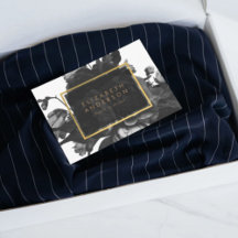 Tarjeta de presentación Black Gold Rose Bouquet