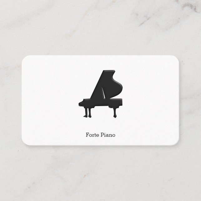 Visita Tarjeta de presentación Black Grand Piano (Anverso)