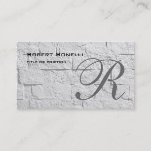 Visita Tarjeta de presentación Black Gray Monogram Wall B