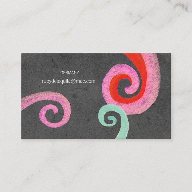 Visita Tarjeta de presentación Black Swirls (Anverso)