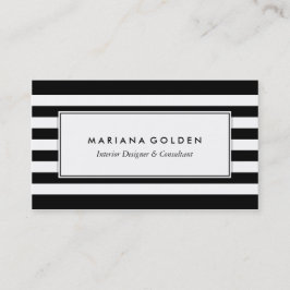 Visita Tarjeta de presentación Black White Stripe
