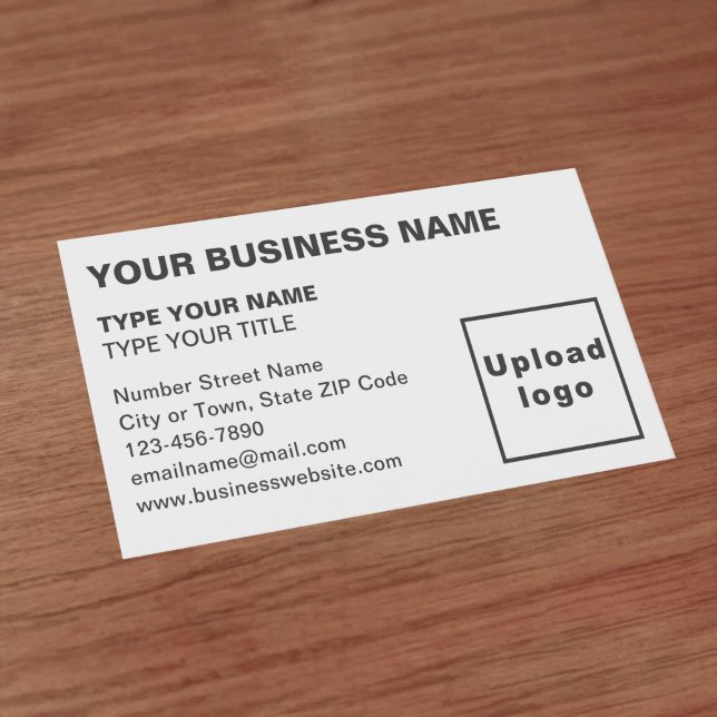 Visita Tarjeta de presentación blanca de texto alineado a (Front of the business card)