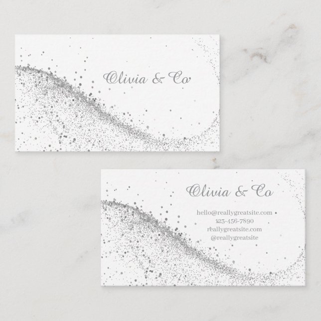 Visita Tarjeta de Presentación Blanca Elegante (Anverso / Reverso)