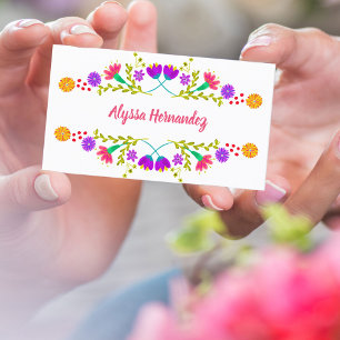 Visita Tarjeta de presentación blanca floral de fiesta me