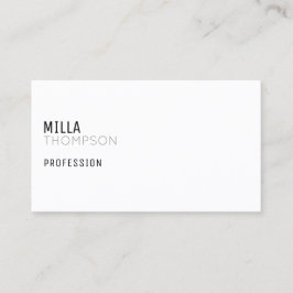 Visita Tarjeta de presentación blanca minimalista para cu
