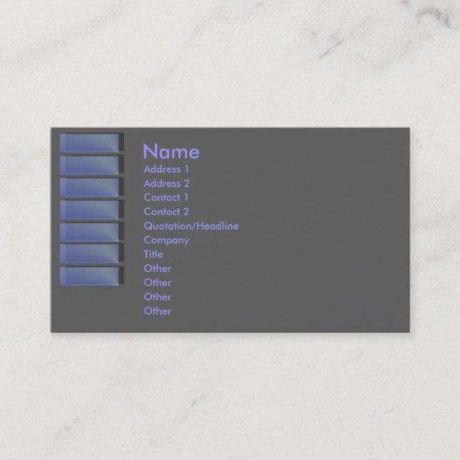 Visita Tarjeta de presentación Blue Sapphire (Anverso)