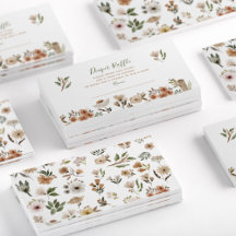 Tarjeta de presentación Boho Flora Baby Shower Dia