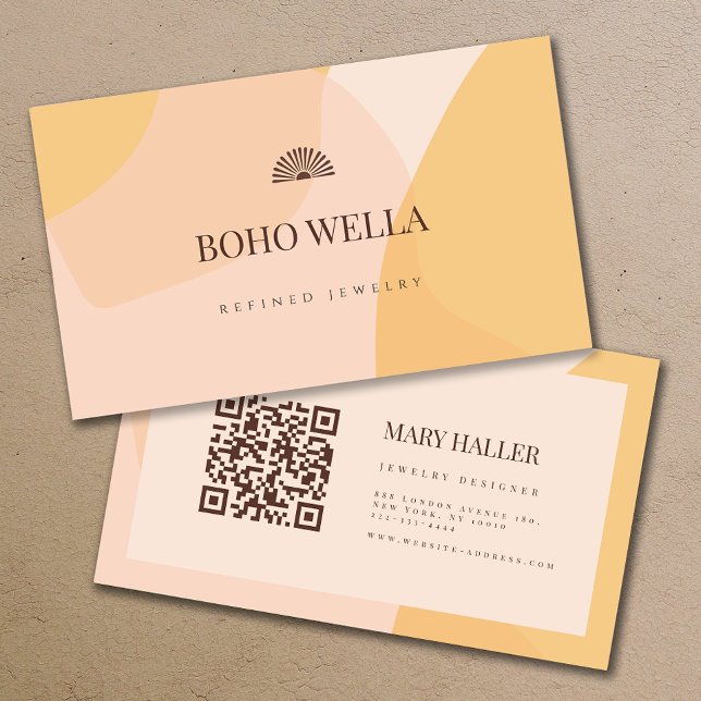Visita Tarjeta de presentación boho moderno femenino (Subido por el creador)