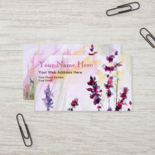 Visita Tarjeta de presentación Botánica Floral Watercol