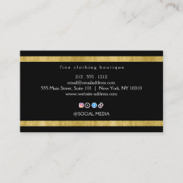 Visita Tarjeta de presentación boutique de oro negro mini