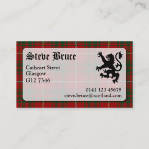 Visita Tarjeta de presentación Bruce Tartan