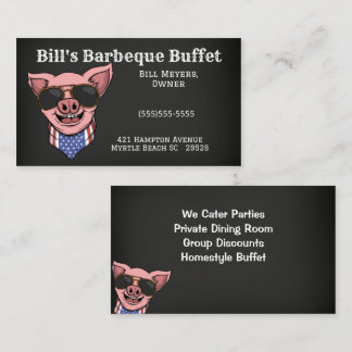 Visita Tarjeta de presentación Chalkboard Barbecue Pig Il