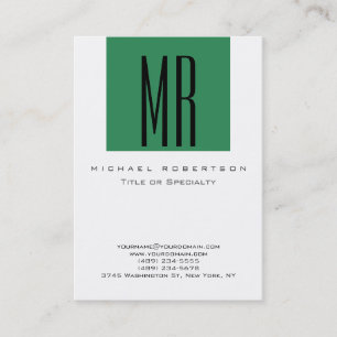 Visita Tarjeta de presentación Chubby Sea Green White Cle