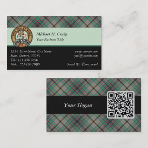 Visita Tarjeta de presentación Clan Craig Tartan