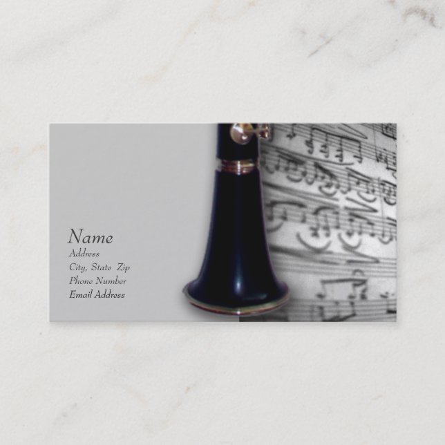 Visita Tarjeta de presentación Clarinet para ClarinetCent (Anverso)