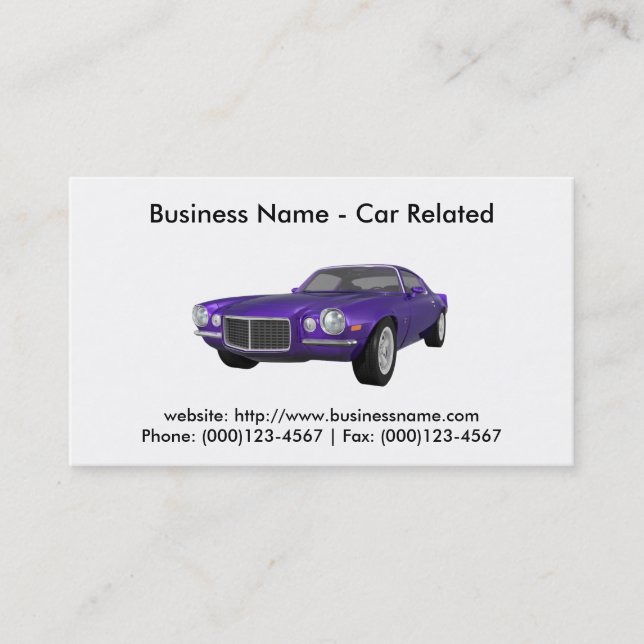 Visita Tarjeta de presentación: Coches / Automoción (Anverso)