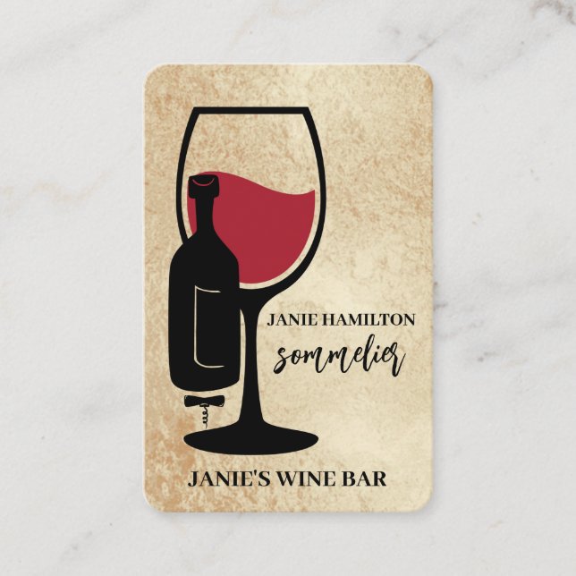 Visita Tarjeta de presentación código QR de copa de vino  (Anverso)