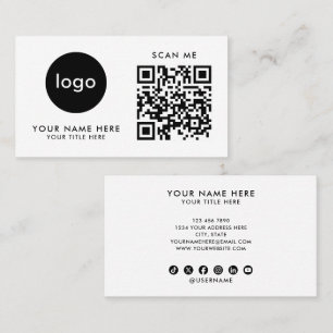 Visita Tarjeta de Presentación Código QR Logo Moderno Dis