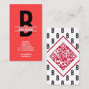 Visita Tarjeta de Presentación Comercial QR con Monograma