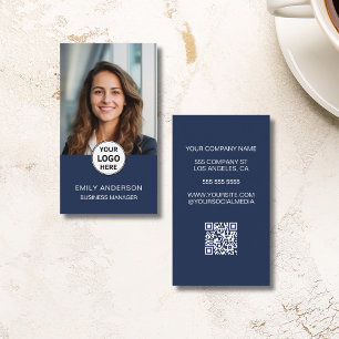 Visita Tarjeta de Presentación Comercial QR Logo Minimali