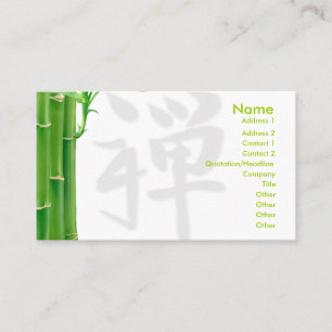 Visita Tarjeta de presentación con árbol de bambú y kanji