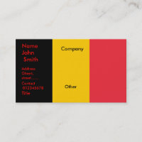 Tarjeta de presentación con bandera de Bélgica