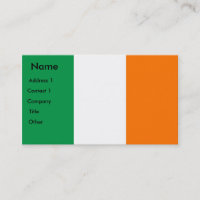 Tarjeta de presentación con bandera de Irlanda