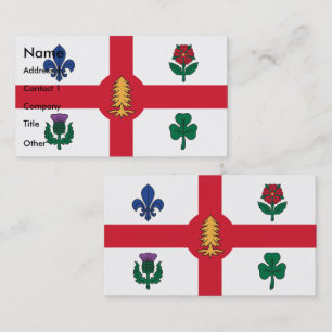 Visita Tarjeta de Presentación con Bandera de Montreal, C